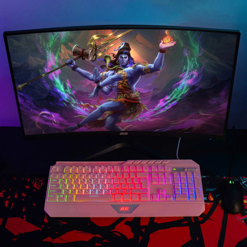 2E Gaming Монітор 27" R2723BV HDMI, DP, VA, 165Hz, 6ms, CURVED, FreeSync (2E-R2723BV-01.UA)