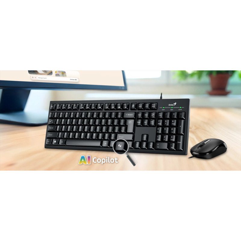 Genius Комплект клавиатура и мышь Genius KM-100SE, AI, EN/UKR, черный (31330009410)
