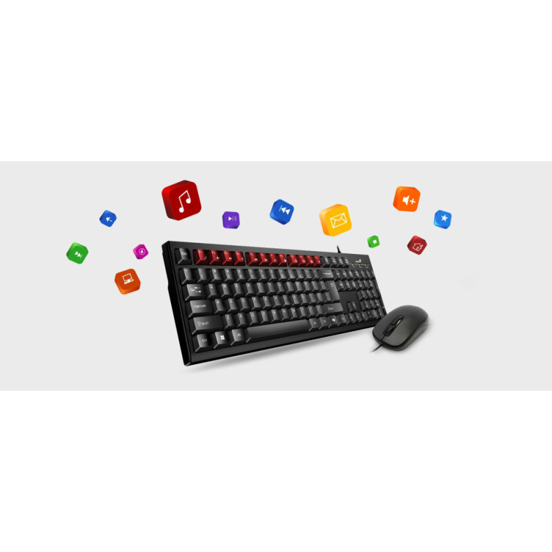 Genius Комплект клавиатура и мышь Genius KM-100SE, AI, EN/UKR, черный (31330009410)