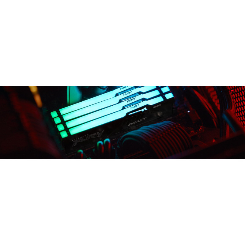 Kingston Память ПК Kingston DDR5 64GB KIT (32GBx2) 6000 FURY Beast RGB (KF560C36BBE2AK2-64)