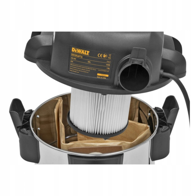DeWALT Пилосос професійний DeWalt 750Вт 2400л/хв контейнер 30л 8.4 кг (DXV30SAPTA)