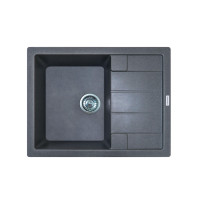 Adamant Мийка кухонна Anila, штучний камінь, прямокут., з крилом, 645х495х200мм, чаша - 1, врізна, сірий (182496100304)