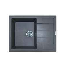 Adamant Мийка кухонна Anila, штучний камінь, прямокут., з крилом, 645х495х200мм, чаша - 1, врізна, сірий (182496100304)