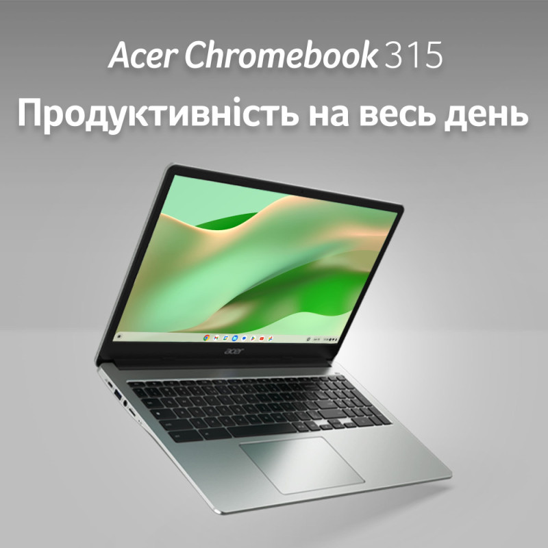 Acer Chromebook CB315-4HT 15  FHD IPS Touch, Intel P N6000, 8GB, F128GB, UMA, ChromeOS, Pure Silver (NX.KBAEU.002)