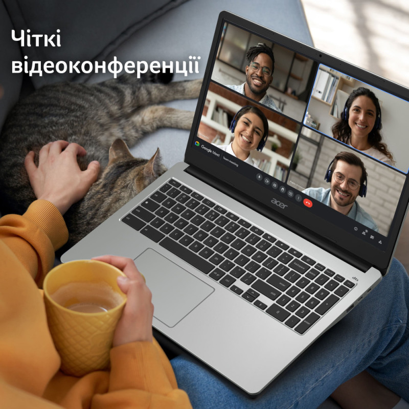 Acer Chromebook CB315-4HT 15  FHD IPS Touch, Intel P N6000, 8GB, F128GB, UMA, ChromeOS, Pure Silver (NX.KBAEU.002)