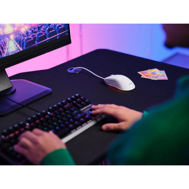 Trust Mouse GXT924 YBAR+, USB-A, White