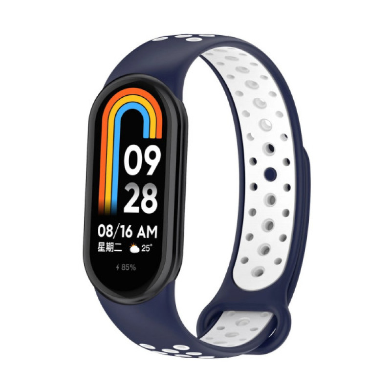Ремінець до фітнес браслета BeCover Vents Style для Xiaomi Mi Smart Band 10 Blue-White (713632)
