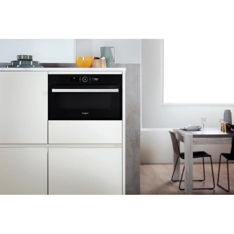 Whirlpool Microwave oven built-in, 31L, electronic control, 1000W, grill, display, black (AMW731/NB)