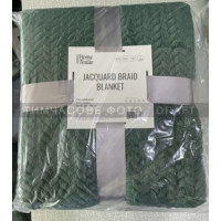 ARDESTO Jacquard Braid blanket 160х200cm, 100% polyester, emerald (ART0207JB)