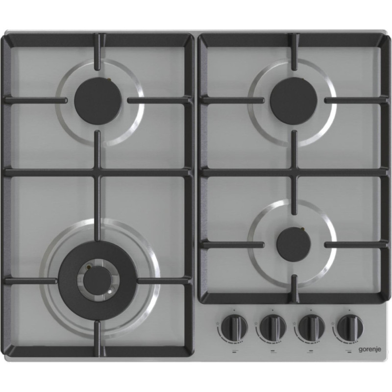 Gorenje Варильна поверхня газова, 60см, чавун, конфорка Wok, нерж (GW641EBX)