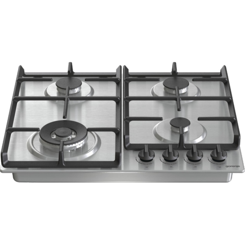 Gorenje Варильна поверхня газова, 60см, чавун, конфорка Wok, нерж (GW641EBX)