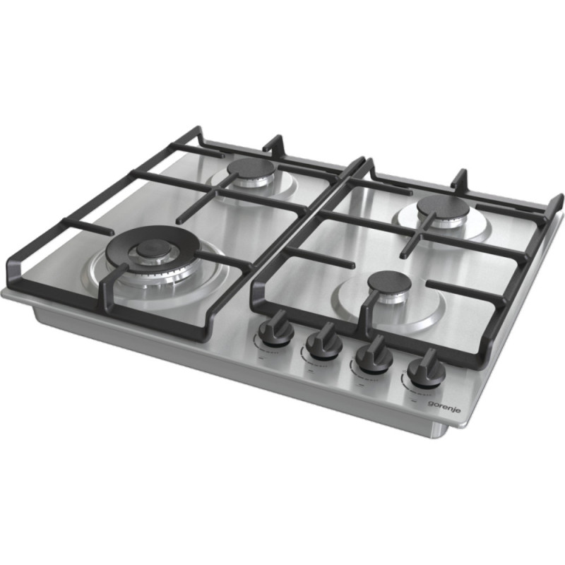 Gorenje Варильна поверхня газова, 60см, чавун, конфорка Wok, нерж (GW641EBX)