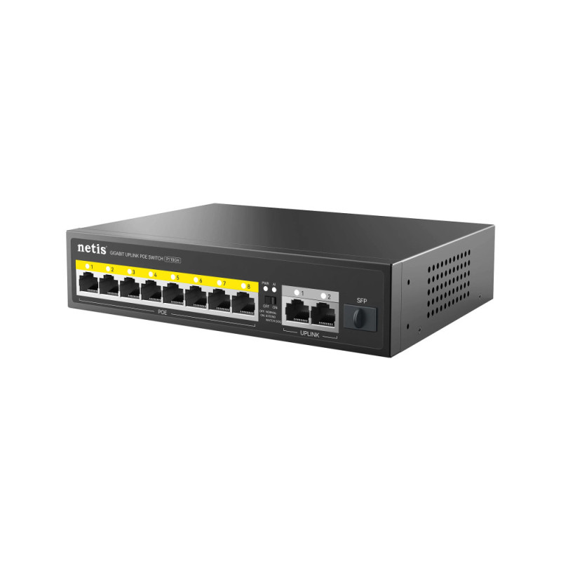 Netis Комутатор P110GH 8xFE PoE, 3xGE (2xUplink, 1xSFP), 120Вт, Некерований
