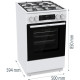 Gorenje Cooker combined, 70L, 50x60cm, display, IconLed, cast-iron, white (GK5C43WF)