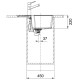 Franke Kitchen sink Urban, fragranite, rectang., with drainboard, 620х500х220mm, bowl - 1, built-in, UBG 611-62, onyx (114.0701.807)