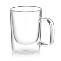 ARDESTO Double wall mug set with handle, 120ml, 2pcs, borosilicate glass, transparent (AR2612BH)