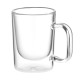 ARDESTO Double wall mug set with handle, 120ml, 2pcs, borosilicate glass, transparent (AR2612BH)