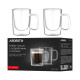 ARDESTO Double wall mug set with handle, 120ml, 2pcs, borosilicate glass, transparent (AR2612BH)