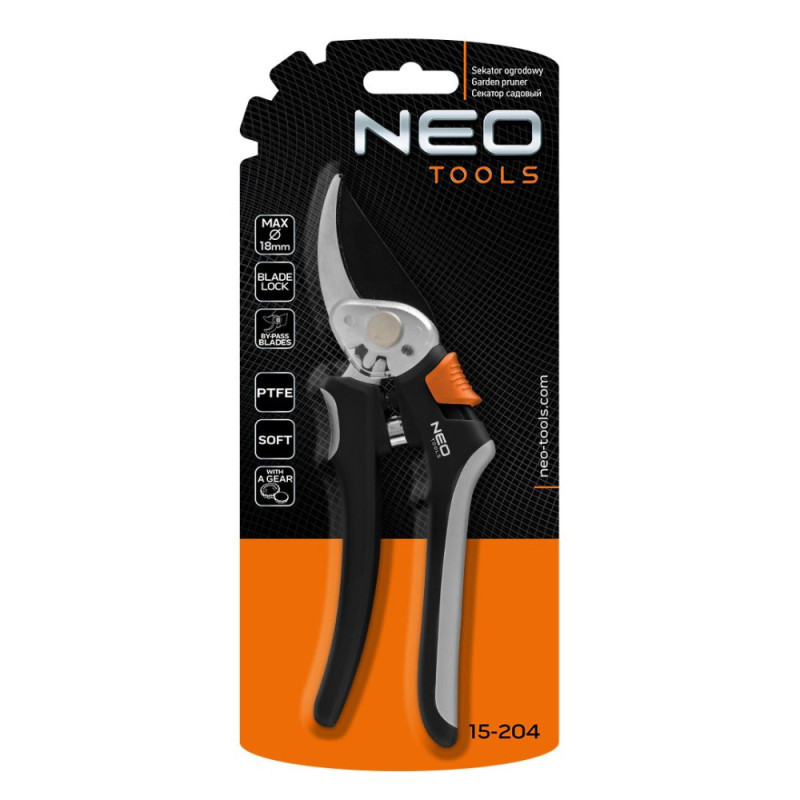 Neo Tools Секатор плоскостной, d реза 18мм, 200мм, 206г (15-204)