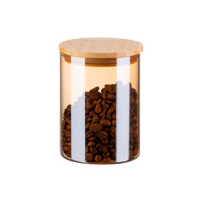 ARDESTO Jar Golden Moon, 540ml, glass, bamboo, round, golden (AR1354BLRG)