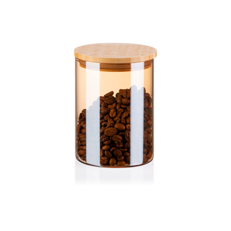 ARDESTO Jar Golden Moon, 540ml, glass, bamboo, round, golden (AR1354BLRG)