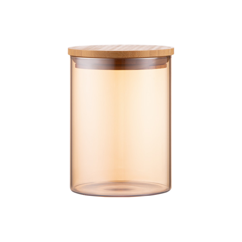 ARDESTO Jar Golden Moon, 540ml, glass, bamboo, round, golden (AR1354BLRG)