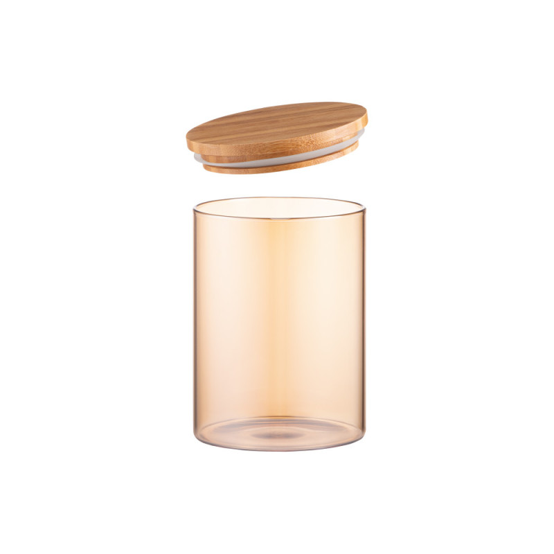 ARDESTO Jar Golden Moon, 540ml, glass, bamboo, round, golden (AR1354BLRG)