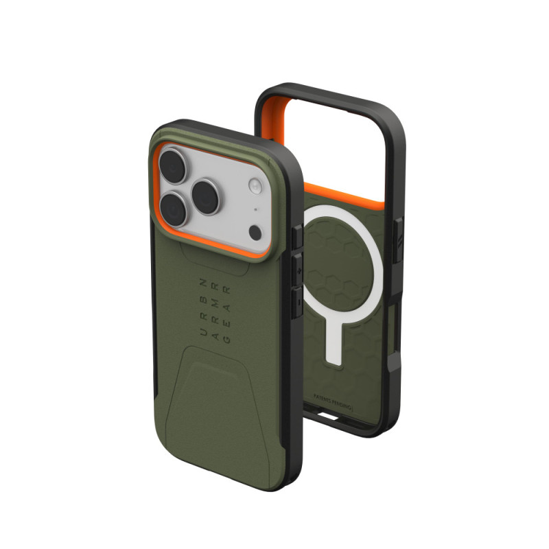 UAG Чохол UAG для iPhone 17 Pro, Civilian MagSafe, Olive/Orange (114545117297)