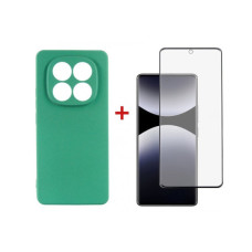 Чехол для мобильного телефона Dengos Kit Xiaomi Redmi Note 14 Pro case Soft + glass (Mint) (DG-KM-132)