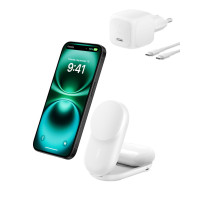 Belkin Зарядний пристрій бездротовий Belkin UltraCharge 2-in-1 Foldable Magnetic Charging 25Вт, білий (WIZ039KQWH)