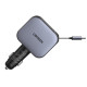 Зарядное устройство Ugreen Car charger USB-C PD90W + cable USB-C to USB-C retractable (55909B)