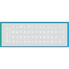 Наклейка на клавиатуру BestKey миниатюрная прозрачная, 56, белый (BKm3WhTr)