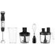 Tefal Блендер погружной Quickchef Quartzite, 1000Вт, 4в1, чаша-800мл, чопер-500мл, кухонный комбайн 5в1, турборежим, серо-черный (HB67G830)