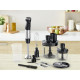 Tefal Блендер погружной Quickchef Quartzite, 1000Вт, 4в1, чаша-800мл, чопер-500мл, кухонный комбайн 5в1, турборежим, серо-черный (HB67G830)