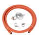 Hexagon Ragasco Gas cylinder connection kit with Shell and KLF valve (1pc reducer, 2m hose, 2pc clamp) (694743654783)