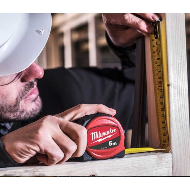 Milwaukee tape measure, 5mx19mm, with reel lock, ABS plastic (48227705)