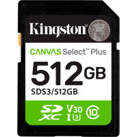 Карта пам'яті Kingston 512GB SDXC class 10 UHS-I U3 V30 A1 Canvas Select Plus (SDS3/512GB)