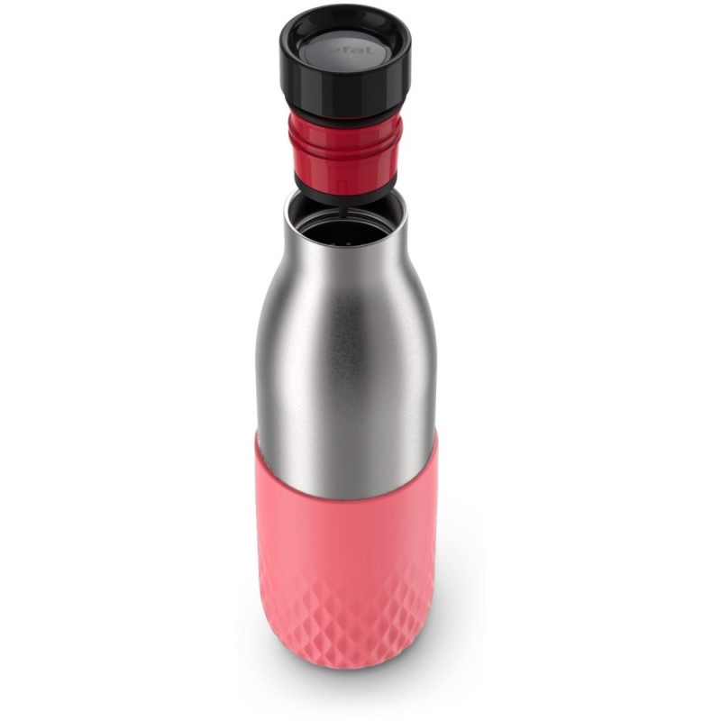 Tefal Thermal bottle Bludrop, 500ml, diam70, t cold 24h, hot 12h, stainless steel+plastic, pink (N3110810)