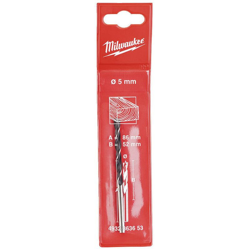 Milwaukee wood twist drill bit, 5x52x86mm (4932363653)