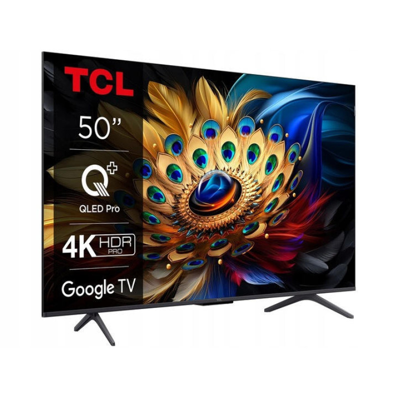 TCL TV 50  QLED 4K 60Hz Smart Google TV Black (50C69B)