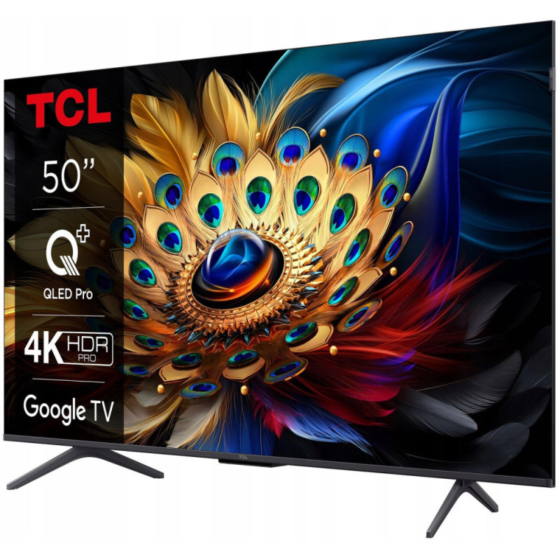 TCL TV 50  QLED 4K 60Hz Smart Google TV Black (50C69B)