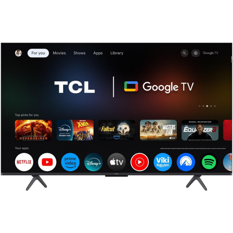 TCL TV 50  QLED 4K 60Hz Smart Google TV Black (50C69B)