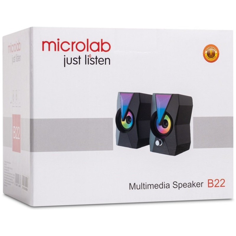 Microlab Multimedia speaker B-22 2.0, USB, mini-jack, black