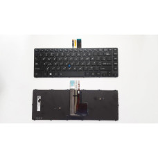 Клавиатура ноутбука Toshiba Tecra R40-C Series черная с черной рамкой с ТП с подсветкой (A46166)