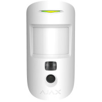 Ajax Бездротовий датчик руху з камерою, з покращеною фотофіксацією та фото по запиту HDR MotionCam PhOD, Jeweller, білий (000053984)