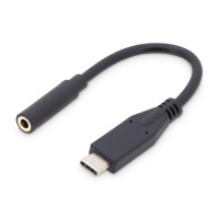 Digitus USB Type-C Audio adapter cable, Type-C - 3.5mm M/F, 0.2m, Audio input/output, bl (AK-300321-002-S)