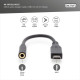 Digitus USB Type-C Audio adapter cable, Type-C - 3.5mm M/F, 0.2m, Audio input/output, bl (AK-300321-002-S)