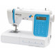 Minerva DECOREXPERT sewing machine, computerized, 70W, 197 stitches, automatic buttonhole, white+blue
