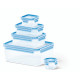 Tefal Master Seal Container Set, 5pcs, Plastic, Transparent, Blue (K3029012)