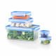 Tefal Master Seal Container Set, 5pcs, Plastic, Transparent, Blue (K3029012)